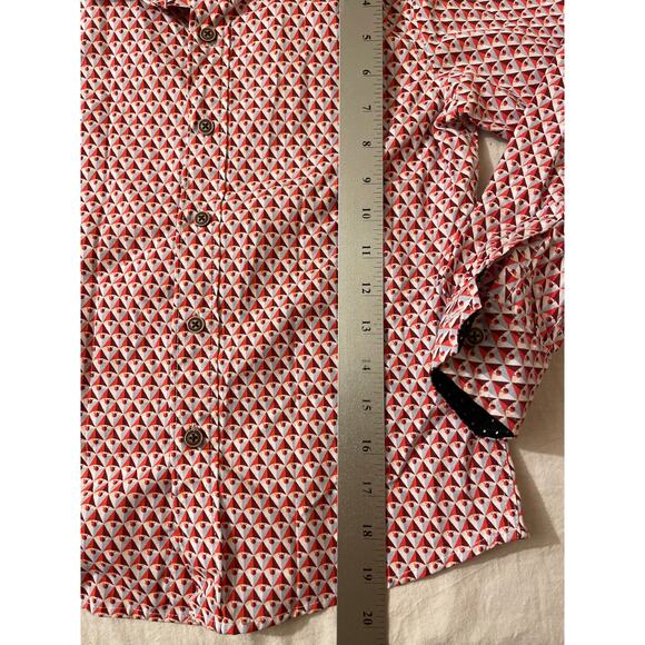 Sovereign Code Red and White Button Down Shirt Boys size 6 Patterned - Picture 6 of 6